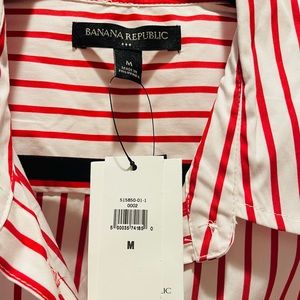 SOLD BANANA REPUBLIC - MED Striped Long Sleeve Dress Shirt